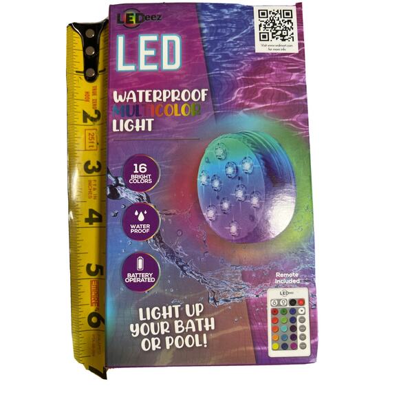 LEDeez Wireless Submersible Waterproof Multicolor LED Light Remote Control NEW - Picture 6 of 6
